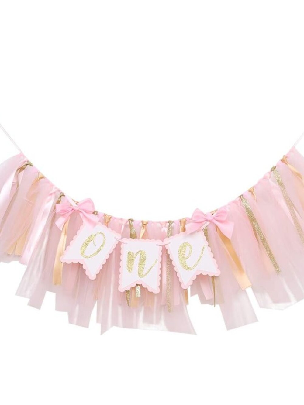 Highchair Banner 1st Birthday Girl,Tulle And Ribbon Banner For 1st Birthday